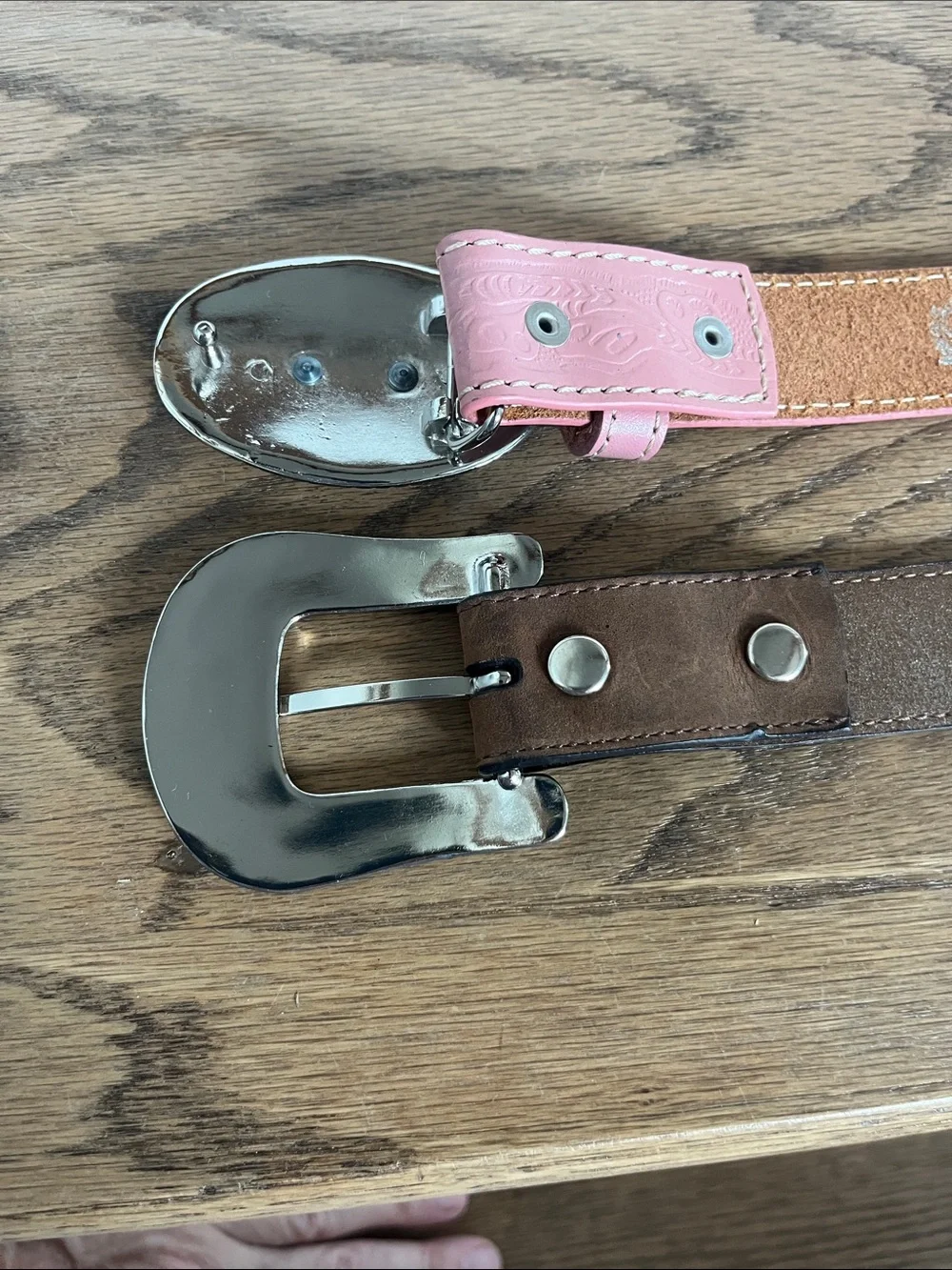 2 Nocona Western-Style Belts with Decorative Buckle size 24